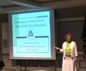 Ellen Freedman speaking at CCBL presentation