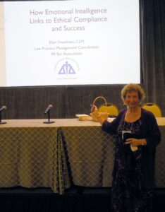 Ellen Freedman speaking at Solo and Small Firms conference