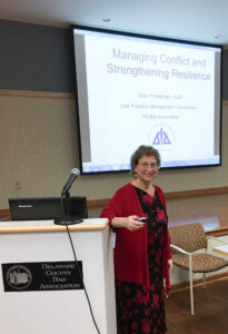 Ellen Freedman speaking at Delco paralegal presentation